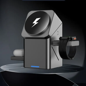 15W Auto piega il supporto di ricarica veloce 3-in-1 portatile magnetico senza fili stazione di cambio automatico elettrico per il telefono - Product Image 3