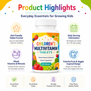 Tabletas de Suplemento Multivitamínico Vegano de Marca Privada al por Mayor para Adolescentes - Soporte Antioxidante para la Inmunidad, 60 Unidades - Product Image 3