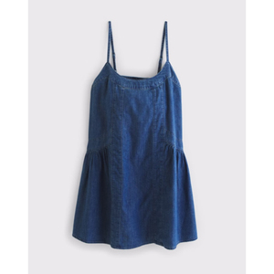 Robe courte bleue LEDUO à bretelles spaghetti avec taille élastique, décontractée pour l'été, pour femmes - Product Image 1