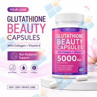 Capsules de collagène au glutathion sous marque privée, supplément de beauté antioxydant à la vitamine E, 60 unités, formule personnalisée OEM, fournisseur