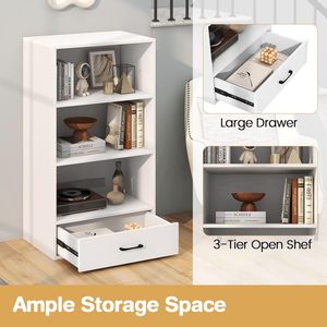 Moderna libreria cubica in legno a <span class=keywords><strong>4</strong></span> livelli con cassetto piccoli spazi Organizer libreria per soggiorno e camera da letto per sala da pranzo - Product Image 2