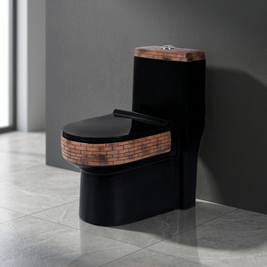 Inodoro de cerámica de una pieza blanco Vistaar con diseño moderno de doble descarga para uso en el lavabo de Villa, artículos sanitarios montados en el suelo - Product Image 1
