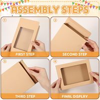 Boîte à muffins/cupcakes en papier kraft aseptique en vrac avec fenêtre transparente, 4 à 24 trous, et cadre enveloppe en PVC pour stockage de photos
