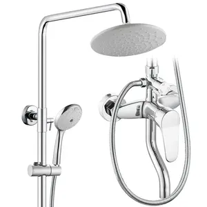 TB-5010 Tengbo brass dong chrome wall showers faucet bathroom voi hoa sen cay rain column shower mixer set