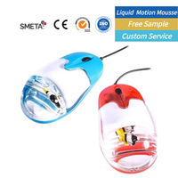Souris OEM 3D à liquide flottant, motif dessin animé, en ABS et acrylique, USB 2.4G, cadeau promotionnel d'entreprise, souris à infusion d'eau et d'huile pour ordinateur