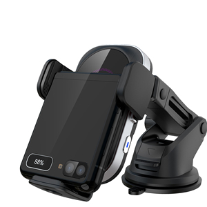<span class=keywords><strong>Support</strong></span> de <span class=keywords><strong>chargeur</strong></span> sans fil rapide à serrage automatique 2 bobines 15W avec logo LED pour voiture, compatible iPhone 17 et <span class=keywords><strong>Samsung</strong></span> Z Flip - Product Image 1