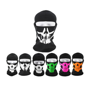 Vente en gros cagoule personnalisée en coton stéréoscopique anti-décoloration masque de crâne d'halloween respirant sueur pull bonnet chapeaux - Product Image 1