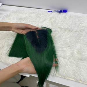 Paquete resaltado de alta calidad Paquetes de cabello de color verde Paquetes de cabello liso para mujer negra - Product Image 3