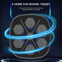Machine de boxe musicale intelligente murale, cible électronique de boxe à 6 pads, équipement de fitness à domicile avec lumière LED pour l'entraînement