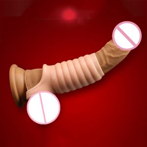 Wieder verwendbare Silikon Penis Ärmel Schwanz verlängerungen Herren Sexspielzeug-Delay Ring Kondom Produkt - Product Image 3