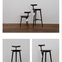 Tabouret de bar commercial pour hôtel, salon extérieur, design nordique, construction en bois de frêne massif, mobilier commercial durable