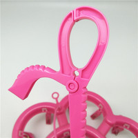 Cintres à 16 clips ronds en plastique, lot de 10 pièces, pinces coupe-vent, sous-vêtements, chevilles pliables