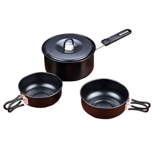 Juego de Ollas para Acampar al Aire Libre, para 2-3 Personas, para Viajes, Caza, Senderismo, Juego de 3 Piezas, Juego de 4 Piezas, Antiadherente - Product Image 1