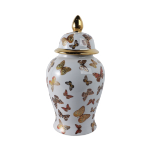 Vaso in ceramica con motivo a farfalla, vaso decorativo per soggiorno, complemento d'arredo per la casa - Product Image 4