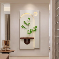 Lampe moderne 3D en grès blanc chaud avec plante artificielle verte, décoration artistique pour salon, hôtel, salle de bal, porche
