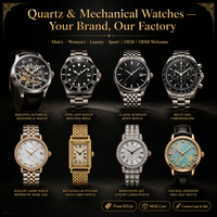 Jam Tangan Dial Mosaik MOP Pria Casing Baja Tahan Karat Emas Tali Kulit Sapi Miyota Quartz Tanggal 3BAR Tahan Air 44Mm