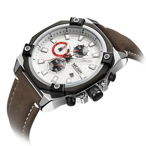 Reloj <span class=keywords><strong>Megir</strong></span> 2054 <span class=keywords><strong>prix</strong></span> d'usine <span class=keywords><strong>montre</strong></span> chronographe hommes poignet décontracté montres à quartz en cuir - Product Image 3