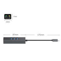 Hub USB 4 Port Berkualitas Tinggi dengan USB 3.0 dan Hub USB Mini Aluminium serta Docking Station & Hub USB untuk Laptop Macbook