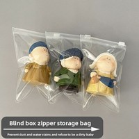 Transparent PVC fermeture éclair auto-scellante sac de rangement anti-poussière Pop Mart Figurine emballage pour boîtes aveugles sac en plastique
