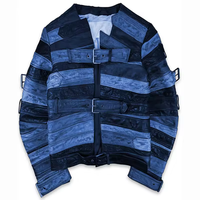 Blouson Bomber Homme Grande Taille en PU, Design Personnalisé, Coupe Slim, Tendance, avec Empiècements, Coupe-Vent, Respirant, Manches Papillon