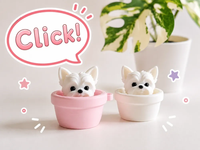 Porte-clés anti-stress imprimé en 3D, jouet mécanique à pression en forme d'animal en pot, porte-clés à bouton-poussoir, jouet de bureau