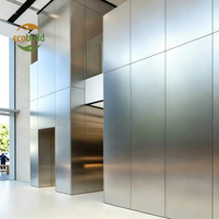 Revêtement mural extérieur et intérieur en ACP ACM brillant argenté 4 mm, matériau de bardage pour façades de bâtiments, panneau composite aluminium-plastique