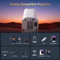 Projecteur HD portable pour la maison avec support réglable, télécommande, cinéma intérieur, projecteur HY300, projecteur de théâtre, mini projecteur