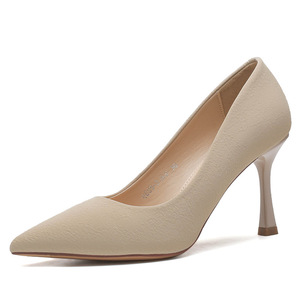 6685-3 Zapatos de Tacón Alto con Punta Puntiaguda para Mujer, Zapatos de Oficina de Cuero Genuino, Tacón de Aguja, Color Sólido, Tendencia de Moda - Product Image 5