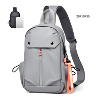 Nouvelle mode grande capacité affaires loisirs étanche USB port de charge sac de poitrine pour hommes