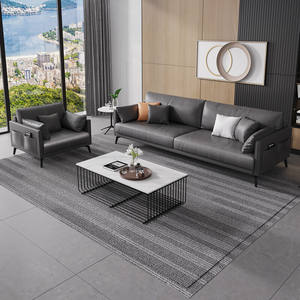 Ensemble de canapés de bureau Saint-Lee en cuir, éponge haute densité, durable, pour réception et petits espaces de bureau - Product Image 3