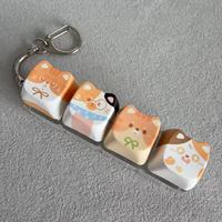 En gros, Porte-clés Fidget anti-stress avec 4 touches LED en forme de chat, clavier miniature, personnalisable