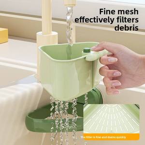 Wholesale Triangle <b>Caddy</b> with Detachable Strainer, Press-Release Suction Base & Trash Basket for <b>Food</b> Scraps, One-Touch Drain - Product Image 4