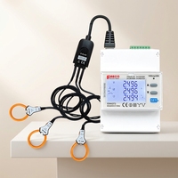 Compteur d'énergie bidirectionnel triphasé approuvé MID Fineco EM4373 avec affichage numérique, analyseur de qualité d'énergie photovoltaïque à bobine de Rogowski, RS485