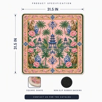 Tapis de Mahjong Américain en Caoutchouc Naturel de 31,5 Pouces, Style Français, Durable et Tendance, Réduction du Bruit, OEM ODM, Idéal pour un Cadeau