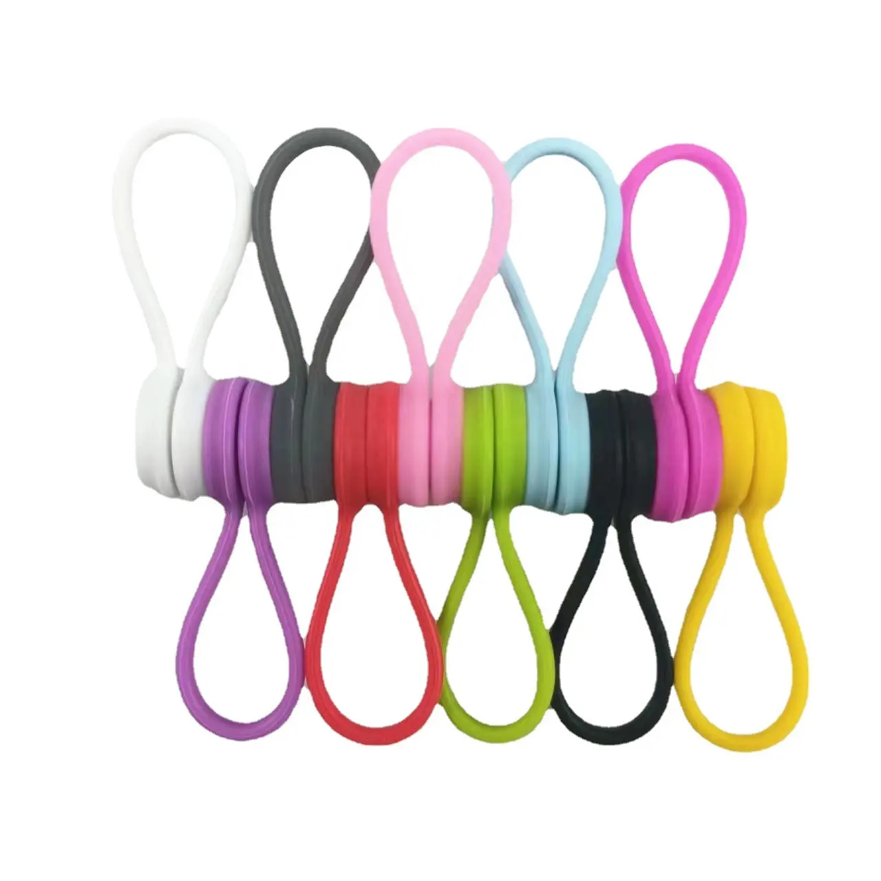 Multi-use Magnet Storage Straps To Organize Reusable Silicone Zip Ties Durable Cable Ties Bag Seal Clips Cable Straps