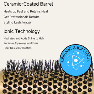 Juego de cepillos de pelo redondos iónicos de cerámica para salón profesional con logotipo personalizado para peinado de secado por soplado - Product Image 5