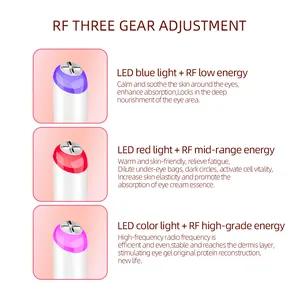 Masajeador LED de fotones RF para terapia de estiramiento de ojos, masajeador de ojos con luz roja, varita de terapia antiarrugas
