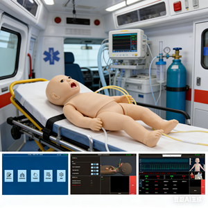 Mannequin de simulation avancé ZHIZAO pour les soins des tubes endotrachéaux en réanimation infantile, version sans fil avec appairage Bluetooth - Product Image 2