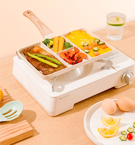 <span class=keywords><strong>2022</strong></span> NOUVELLE arrivée <span class=keywords><strong>Tik</strong></span> <span class=keywords><strong>Tok</strong></span> Vente chaude 27CM Ustensiles de cuisine 4 sections oeuf poêle poêle à frire en pierre - Product Image 1