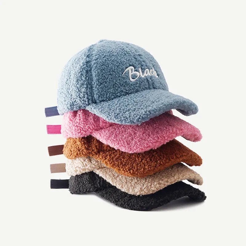 Designer personnalisé fourrure hiver laine chapeaux de sport polaire casquette de baseball fourrure