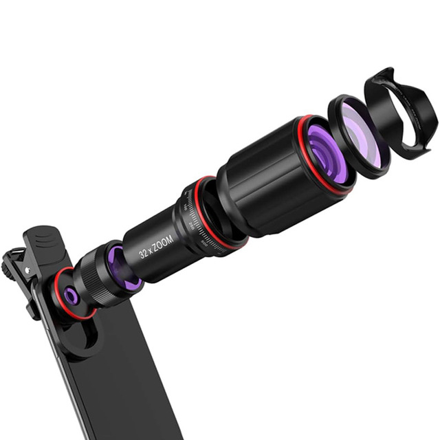 Wholesale 32X High-Power HD Telephoto Mobile Phone Lens External Mobile Phone Telescope for Sports Entertainment Cross-Border