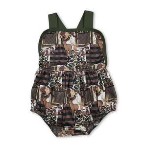 Western Style Baby Boy Hunting Romper Deer Duck <b>Dog</b> Camo Print Sleeveless Bodysuit - Product Image 4