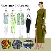 Robe design haut de gamme pour femmes Boutique de mode Logo personnalisé Automne hiver Vêtements de luxe Conception de vêtements Fabricant de services