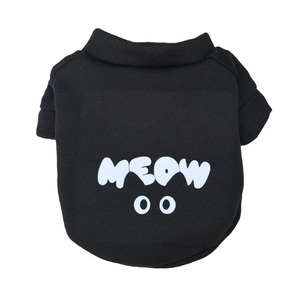 Cute <b>Dog</b> Hoodie Meow Print Black Brown Polyester Pet <b>Clothes</b> <b>for</b> <b>Small</b> <b>Dogs</b> Cats All Seasons Warm Cozy Fit - Product Image 5