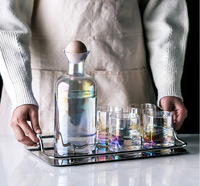 Bouteille d'eau en verre en forme d'échelle avec logo personnalisé Ensemble bouilloire en verre de bouteille de jus de fruits fantaisie en verre transparent