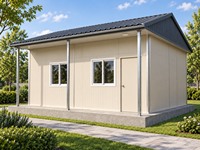 Petite maison préfabriquée de luxe contemporaine de type T, structure en acier, panneaux sandwich, ignifuge, isolation thermique, résistant à l'humidité