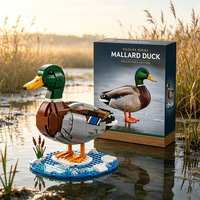 MOC Mallard Duck Plastic DIY Particle Assembly Building Block Animal Model Cross-Border Trendy Collectible Toy