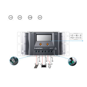 Chargeur solaire USB Lumiax 10A 12V, contrôleur de charge solaire MPPT - Product Image 4