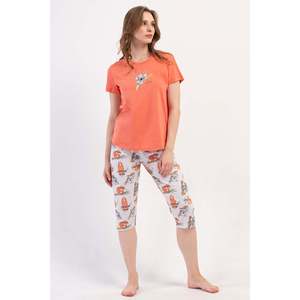 Combinaison de nuit ovale à manches courtes et col rond pour femmes - Product Image 4