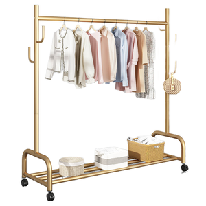 <span class=keywords><strong>Porte</strong></span>-<span class=keywords><strong>manteau</strong></span> d'angle sur roulettes en fer blanc, 150 cm, avec 6 crochets pour chaussures et sacs, pour chambre à coucher, vente en gros - Product Image 1